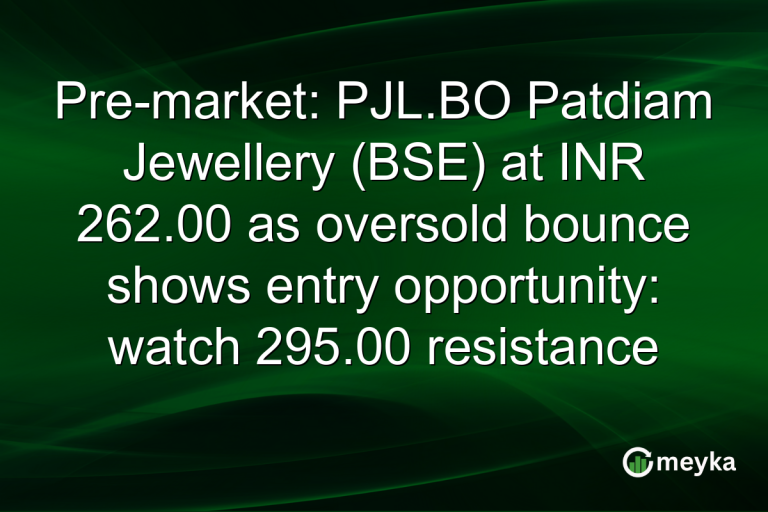 Pre-market: PJL.BO Patdiam Jewellery (BSE) at INR 262.00 as oversold bounce shows entry opportunity: watch 295.00 resistance