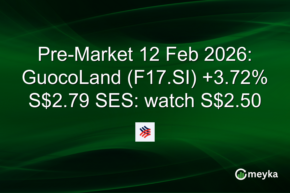 Pre-Market 12 Feb 2026: GuocoLand (F17.SI) +3.72% S$2.79 SES: watch S$2.50