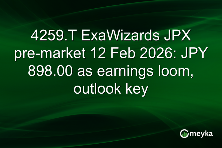 4259.T ExaWizards JPX pre-market 12 Feb 2026: JPY 898.00 as earnings loom, outlook key