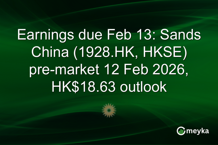 Earnings due Feb 13: Sands China (1928.HK, HKSE) pre-market 12 Feb 2026, HK$18.63 outlook