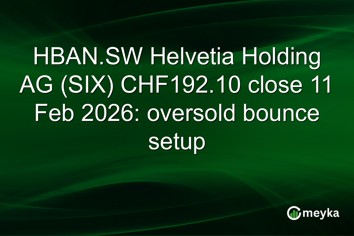 HBAN.SW Helvetia Holding AG (SIX) CHF192.10 close 11 Feb 2026: oversold bounce setup