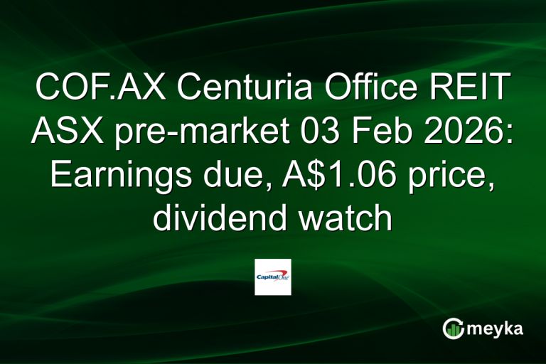 COF.AX Centuria Office REIT ASX pre-market 03 Feb 2026: Earnings due, A$1.06 price, dividend watch