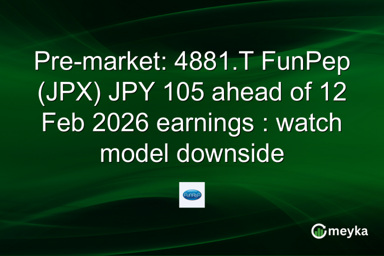 Pre-market: 4881.T FunPep (JPX) JPY 105 ahead of 12 Feb 2026 earnings : watch model downside