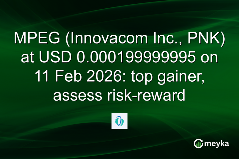 MPEG (Innovacom Inc., PNK) at USD 0.000199999995 on 11 Feb 2026: top gainer, assess risk-reward