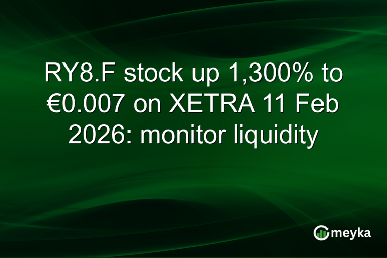 RY8.F stock up 1,300% to €0.007 on XETRA 11 Feb 2026: monitor liquidity