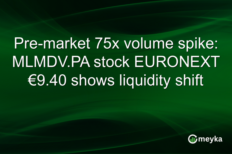 Pre-market 75x volume spike: MLMDV.PA stock EURONEXT €9.40 shows liquidity shift