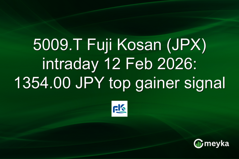 5009.T Fuji Kosan (JPX) intraday 12 Feb 2026: 1354.00 JPY top gainer signal