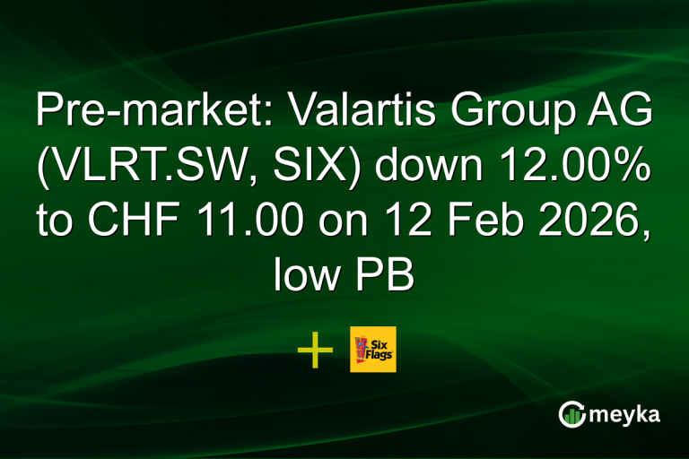 Pre-market: Valartis Group AG (VLRT.SW, SIX) down 12.00% to CHF 11.00 on 12 Feb 2026, low PB