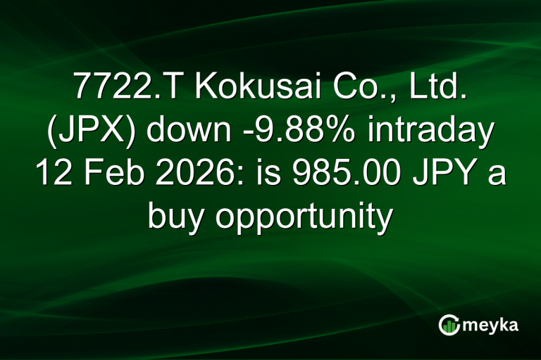 7722.T Kokusai Co., Ltd. (JPX) down -9.88% intraday 12 Feb 2026: is 985.00 JPY a buy opportunity