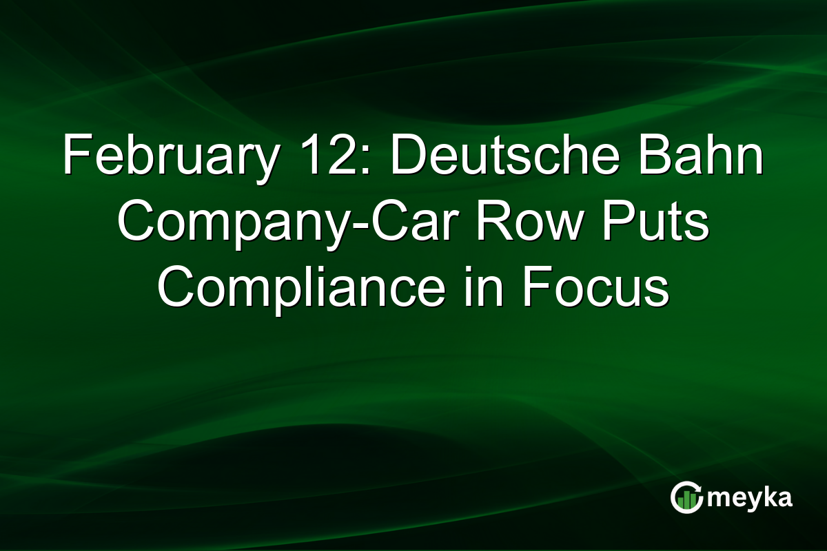 February 12: Deutsche Bahn Company-Car Row Puts Compliance in Focus