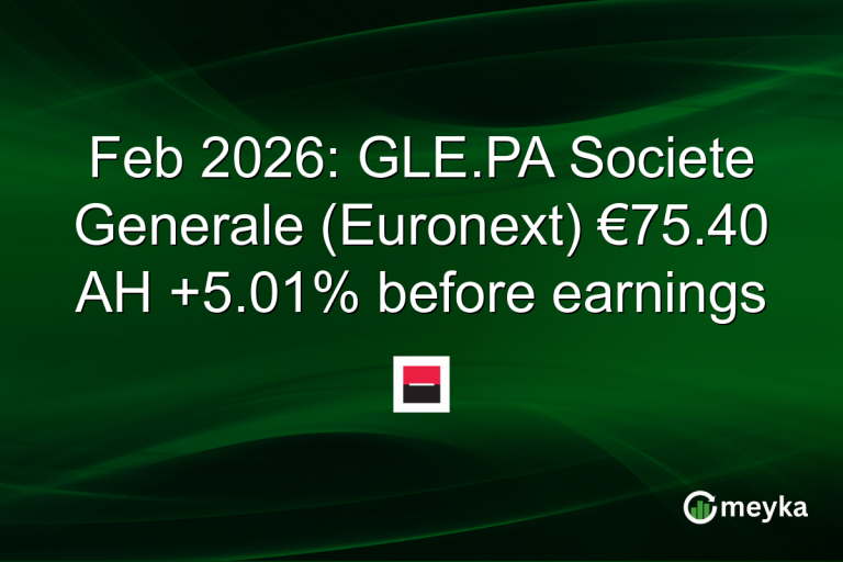 Feb 2026: GLE.PA Societe Generale (Euronext) €75.40 AH +5.01% before earnings
