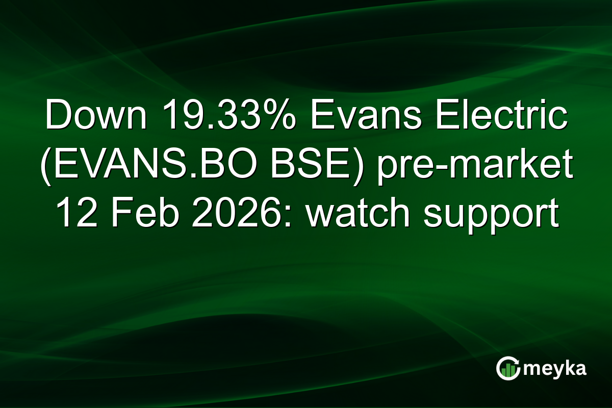 Down 19.33% Evans Electric (EVANS.BO BSE) pre-market 12 Feb 2026: watch support