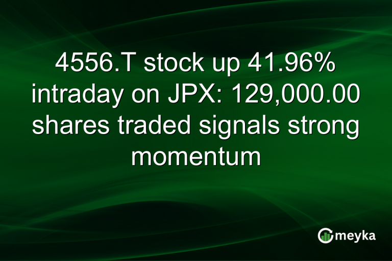 4556.T stock up 41.96% intraday on JPX: 129,000.00 shares traded signals strong momentum