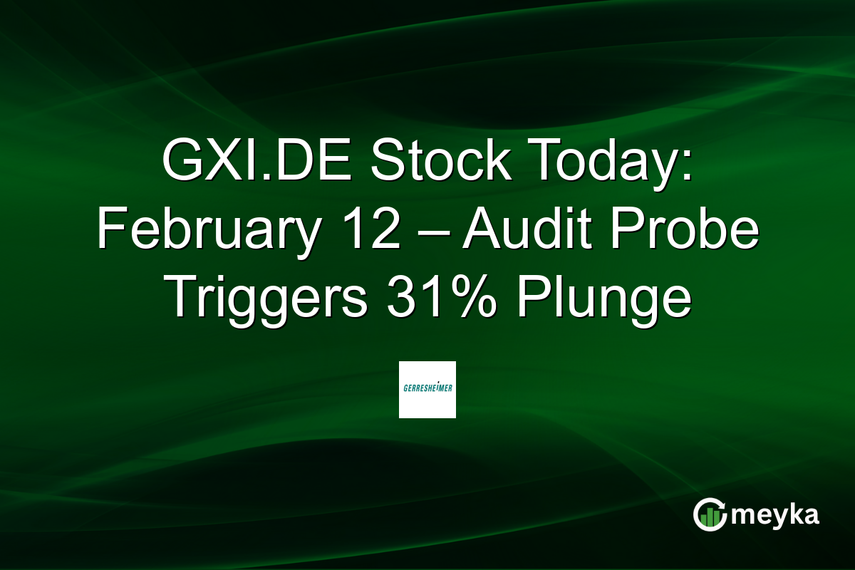 GXI.DE Stock Today: February 12 – Audit Probe Triggers 31% Plunge