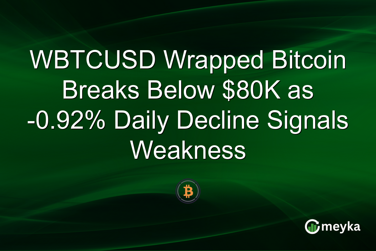 WBTCUSD Wrapped Bitcoin Breaks Below $80K as -0.92% Daily Decline Signals Weakness