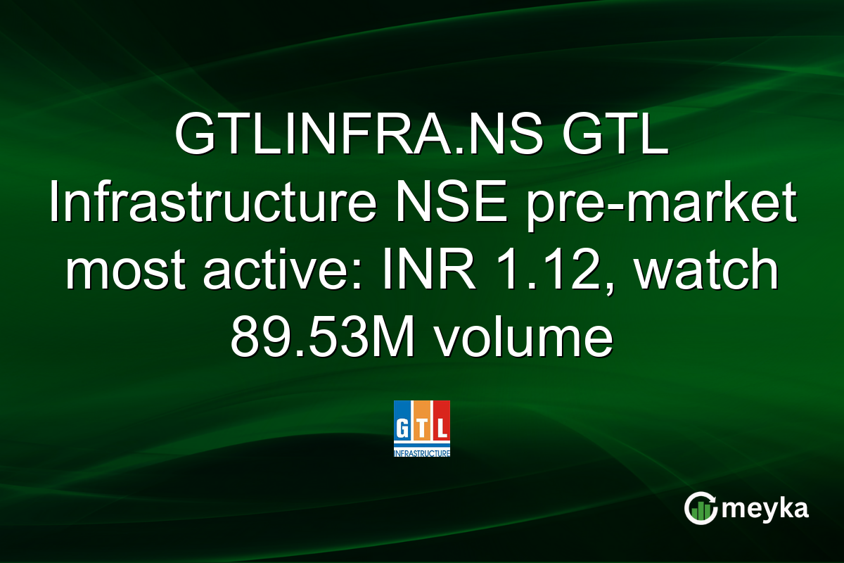 GTLINFRA.NS GTL Infrastructure NSE pre-market most active: INR 1.12, watch 89.53M volume