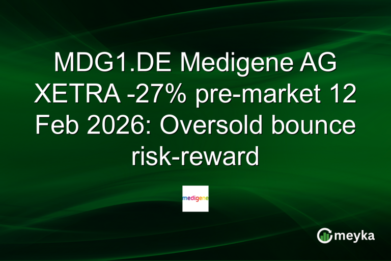 MDG1.DE Medigene AG XETRA -27% pre-market 12 Feb 2026: Oversold bounce risk-reward