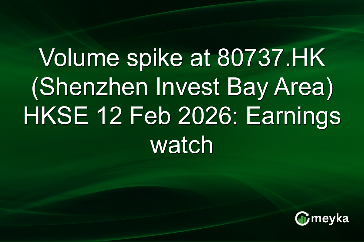 Volume spike at 80737.HK (Shenzhen Invest Bay Area) HKSE 12 Feb 2026: Earnings watch