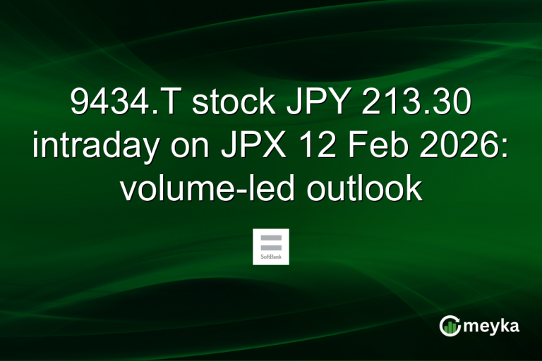 9434.T stock JPY 213.30 intraday on JPX 12 Feb 2026: volume-led outlook