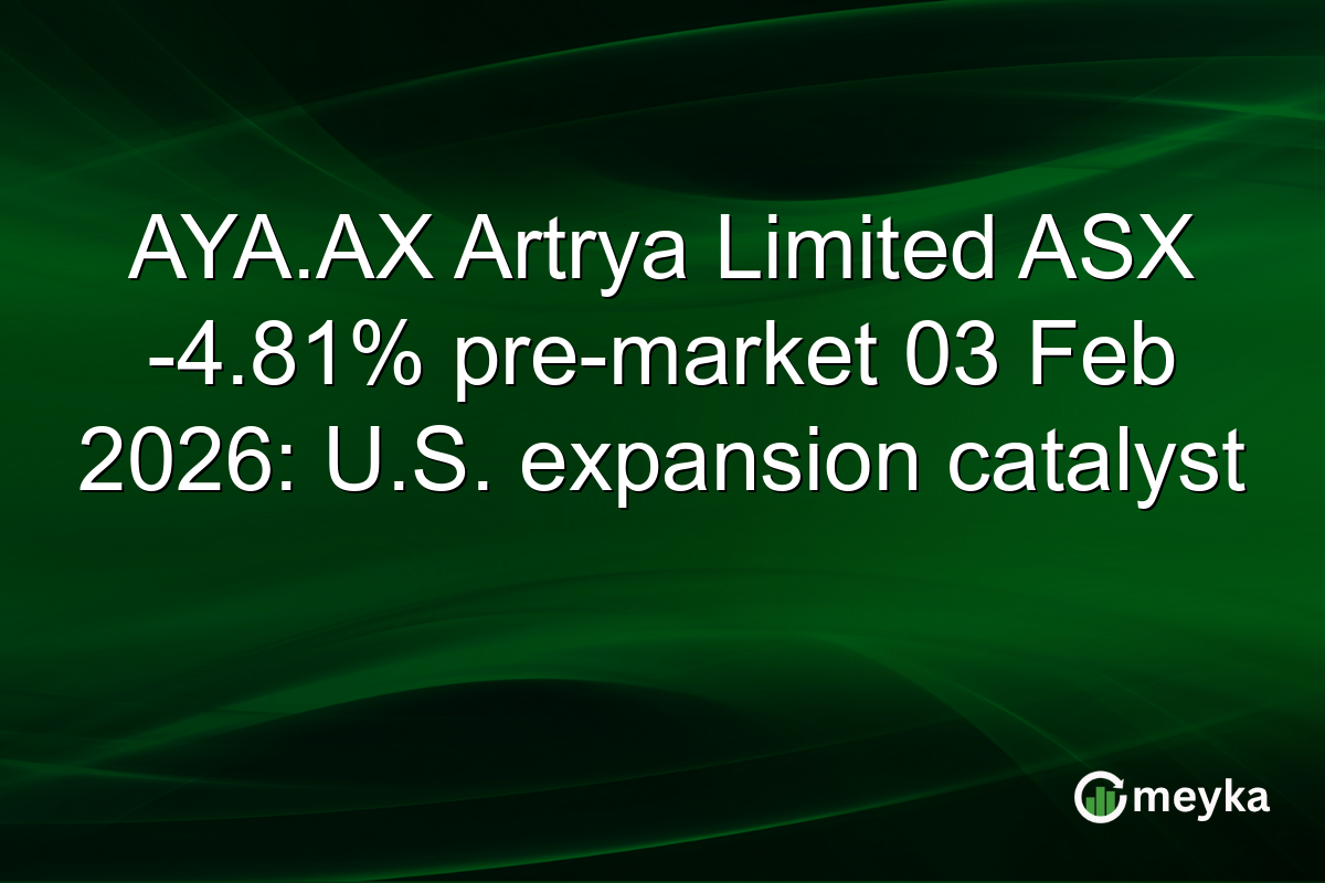AYA.AX Artrya Limited ASX -4.81% pre-market 03 Feb 2026: U.S. expansion catalyst