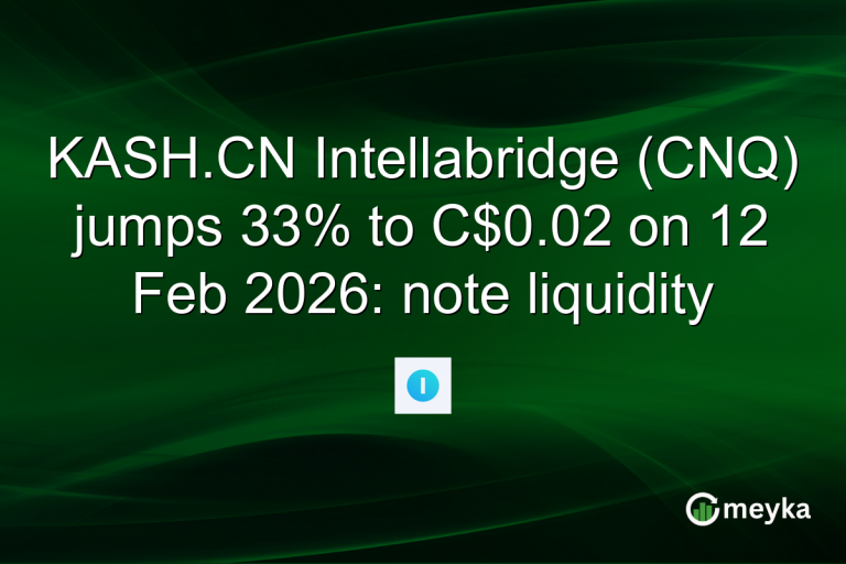 KASH.CN Intellabridge (CNQ) jumps 33% to C$0.02 on 12 Feb 2026: note liquidity