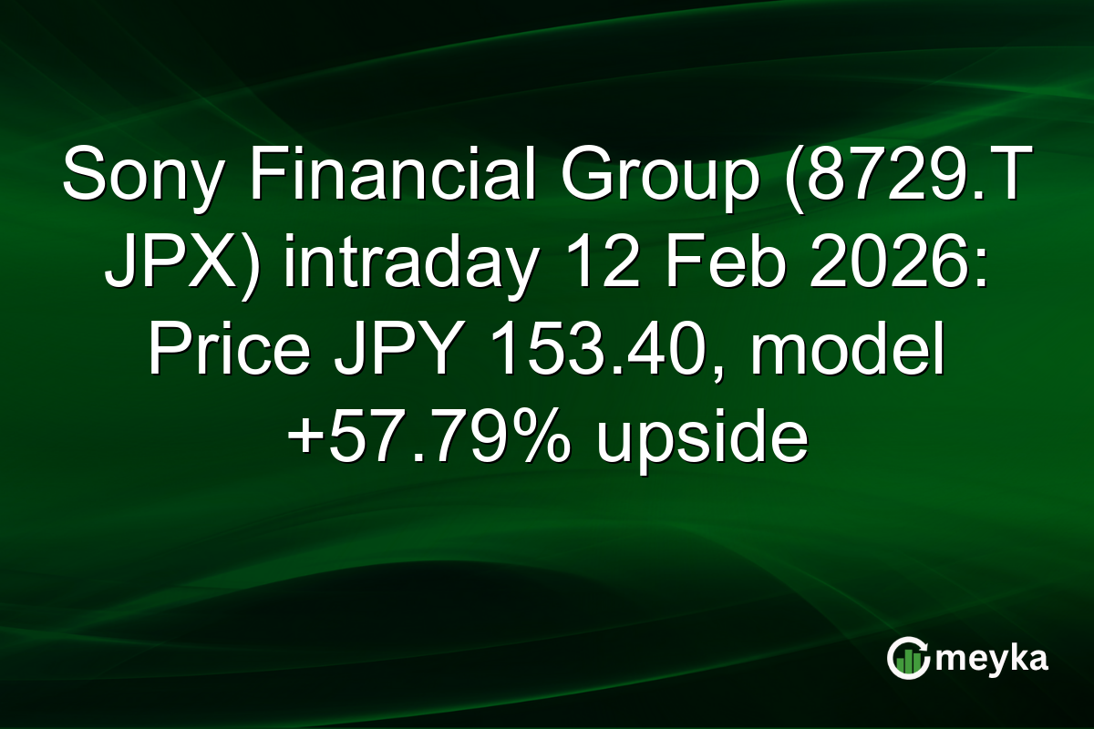 Sony Financial Group (8729.T JPX) intraday 12 Feb 2026: Price JPY 153.40, model +57.79% upside