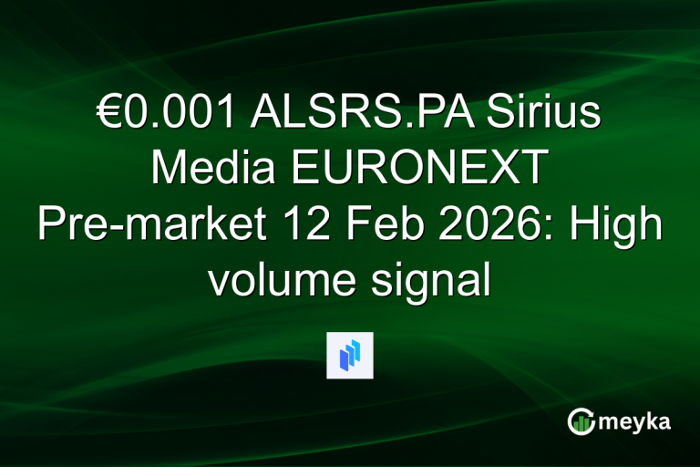 €0.001 ALSRS.PA Sirius Media EURONEXT Pre-market 12 Feb 2026: High volume signal