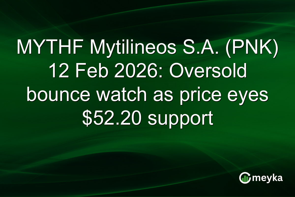MYTHF Mytilineos S.A. (PNK) 12 Feb 2026: Oversold bounce watch as price eyes $52.20 support