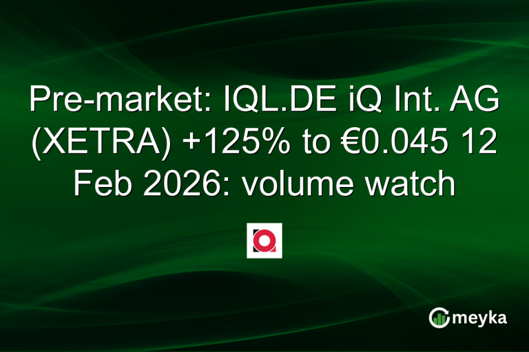 Pre-market: IQL.DE iQ Int. AG (XETRA) +125% to €0.045 12 Feb 2026: volume watch