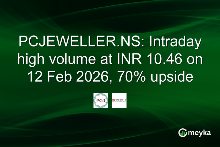 PCJEWELLER.NS: Intraday high volume at INR 10.46 on 12 Feb 2026, 70% upside