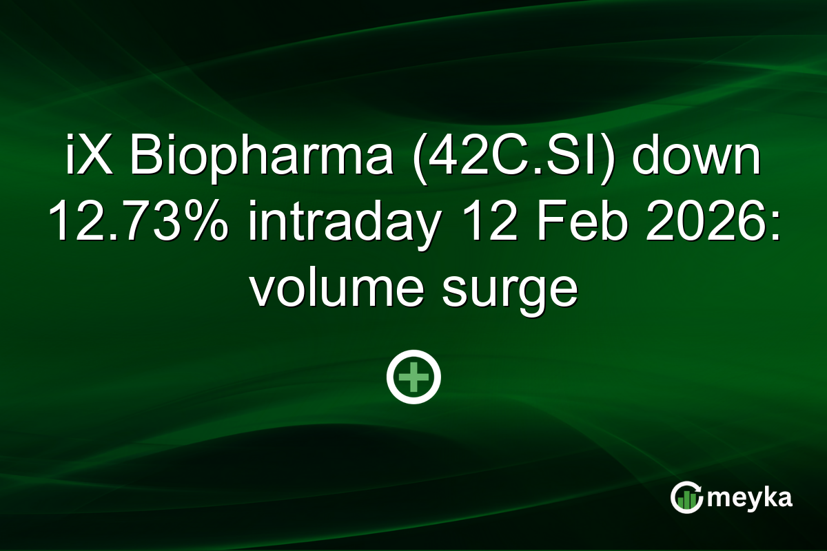 iX Biopharma (42C.SI) down 12.73% intraday 12 Feb 2026: volume surge