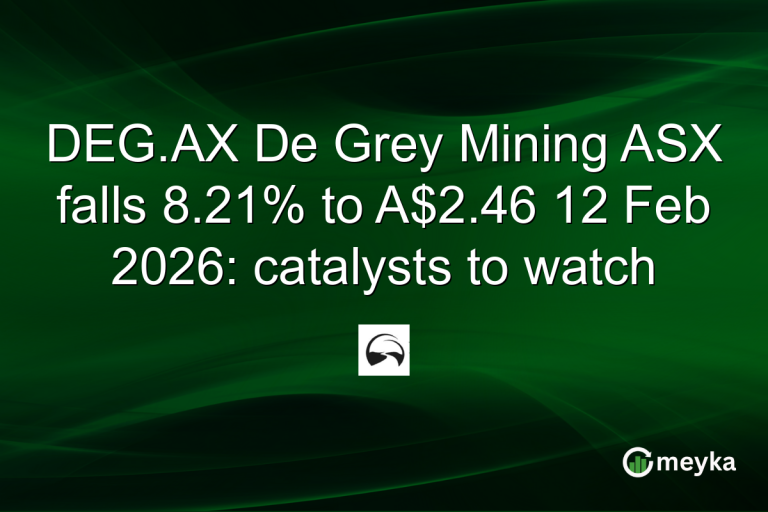 DEG.AX De Grey Mining ASX falls 8.21% to A$2.46 12 Feb 2026: catalysts to watch