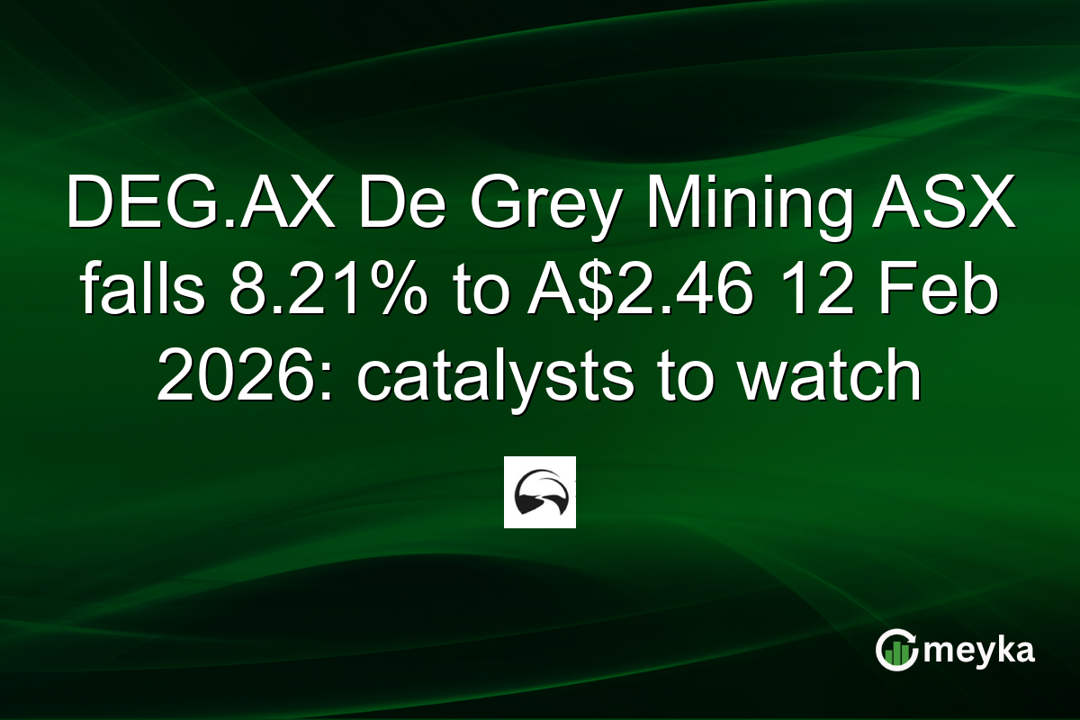 DEG.AX De Grey Mining ASX falls 8.21% to A$2.46 12 Feb 2026: catalysts to watch