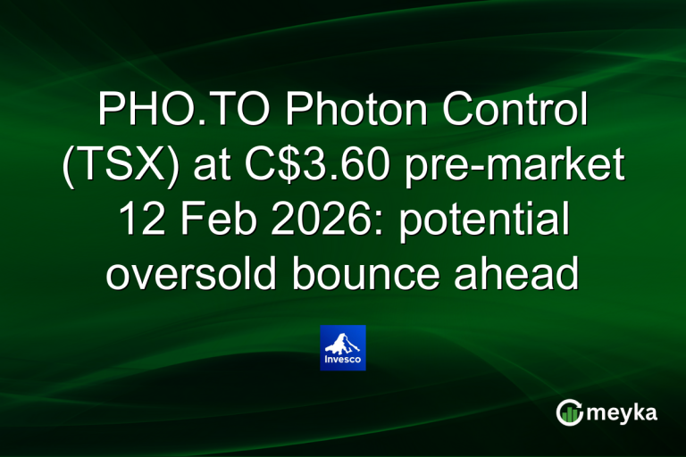 PHO.TO Photon Control (TSX) at C$3.60 pre-market 12 Feb 2026: potential oversold bounce ahead
