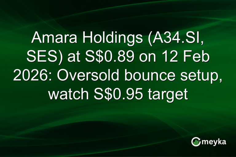 Amara Holdings (A34.SI, SES) at S$0.89 on 12 Feb 2026: Oversold bounce setup, watch S$0.95 target