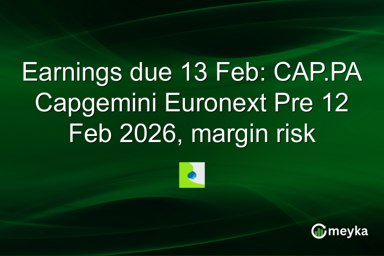 Earnings due 13 Feb: CAP.PA Capgemini Euronext Pre 12 Feb 2026, margin risk