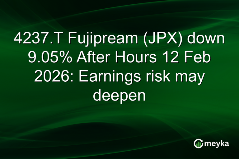 4237.T Fujipream (JPX) down 9.05% After Hours 12 Feb 2026: Earnings risk may deepen