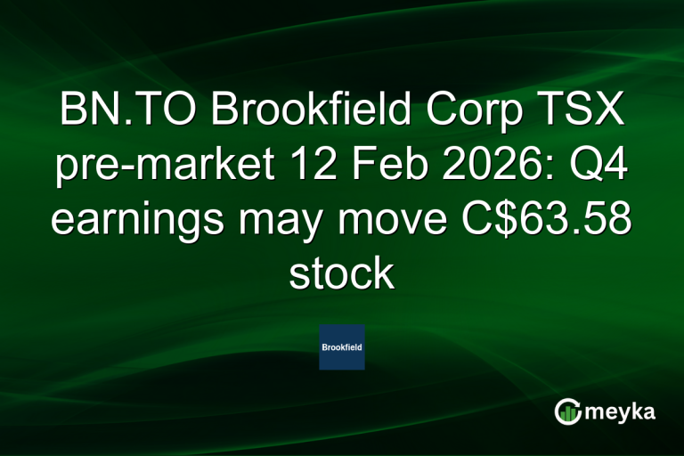 BN.TO Brookfield Corp TSX pre-market 12 Feb 2026: Q4 earnings may move C$63.58 stock