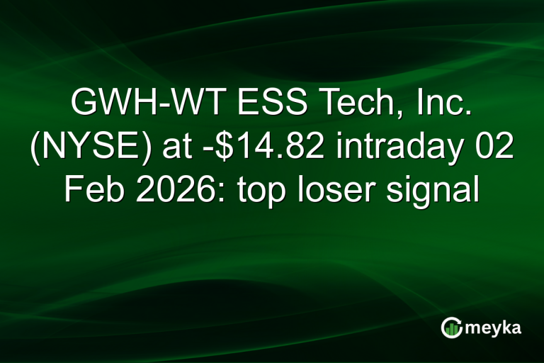 GWH-WT ESS Tech, Inc. (NYSE) at -$14.82 intraday 02 Feb 2026: top loser signal