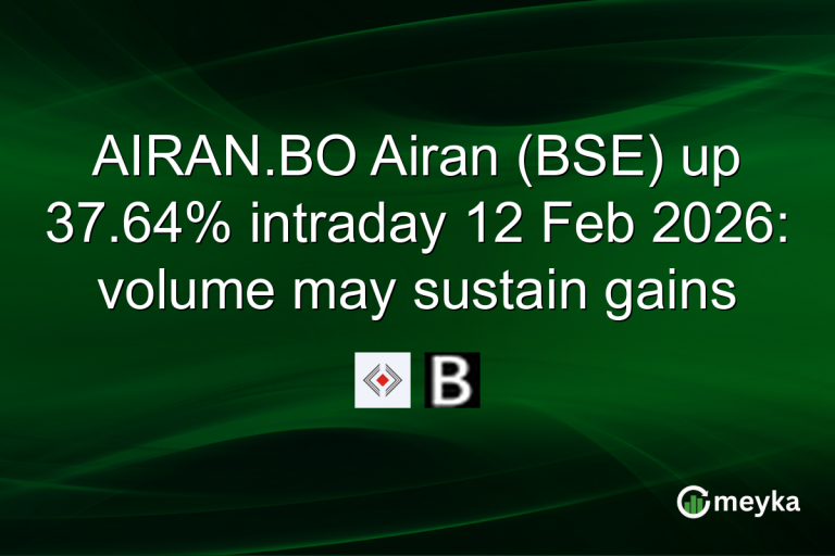AIRAN.BO Airan (BSE) up 37.64% intraday 12 Feb 2026: volume may sustain gains