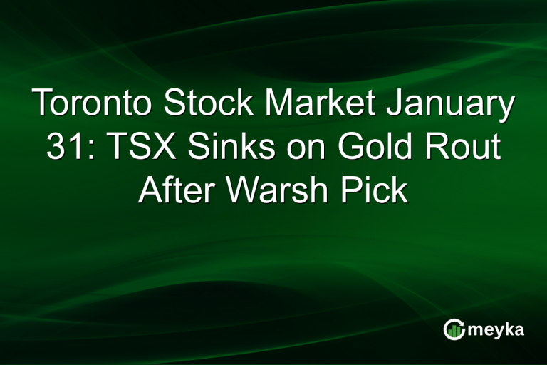 Toronto Stock Market January 31: TSX Sinks on Gold Rout After Warsh Pick