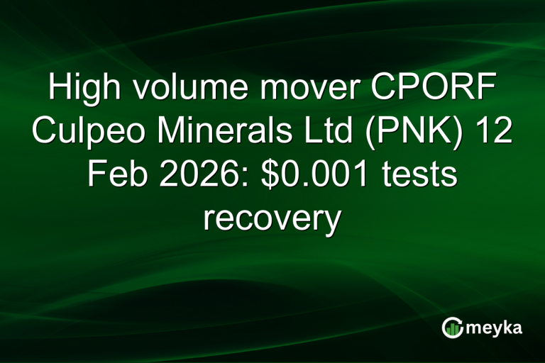 High volume mover CPORF Culpeo Minerals Ltd (PNK) 12 Feb 2026: $0.001 tests recovery