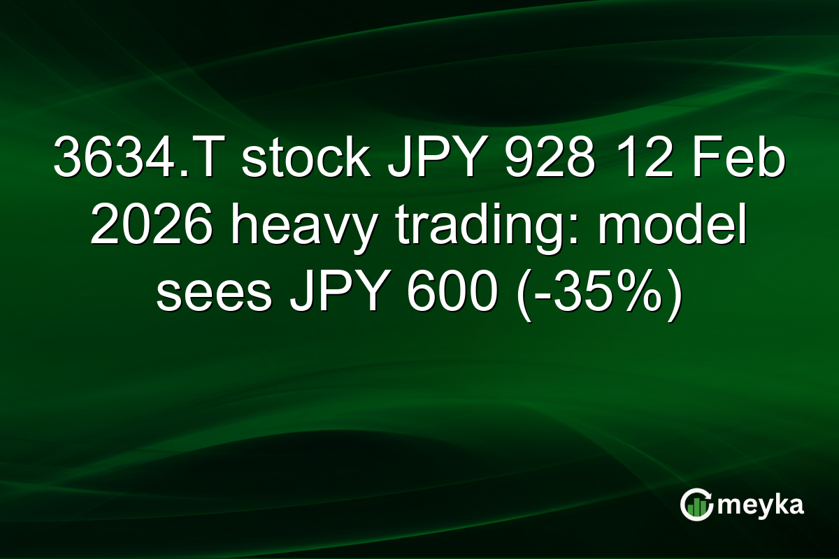 3634.T stock JPY 928 12 Feb 2026 heavy trading: model sees JPY 600 (-35%)