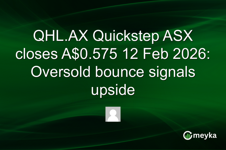 QHL.AX Quickstep ASX closes A$0.575 12 Feb 2026: Oversold bounce signals upside