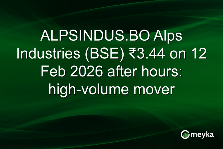 ALPSINDUS.BO Alps Industries (BSE) ₹3.44 on 12 Feb 2026 after hours: high-volume mover