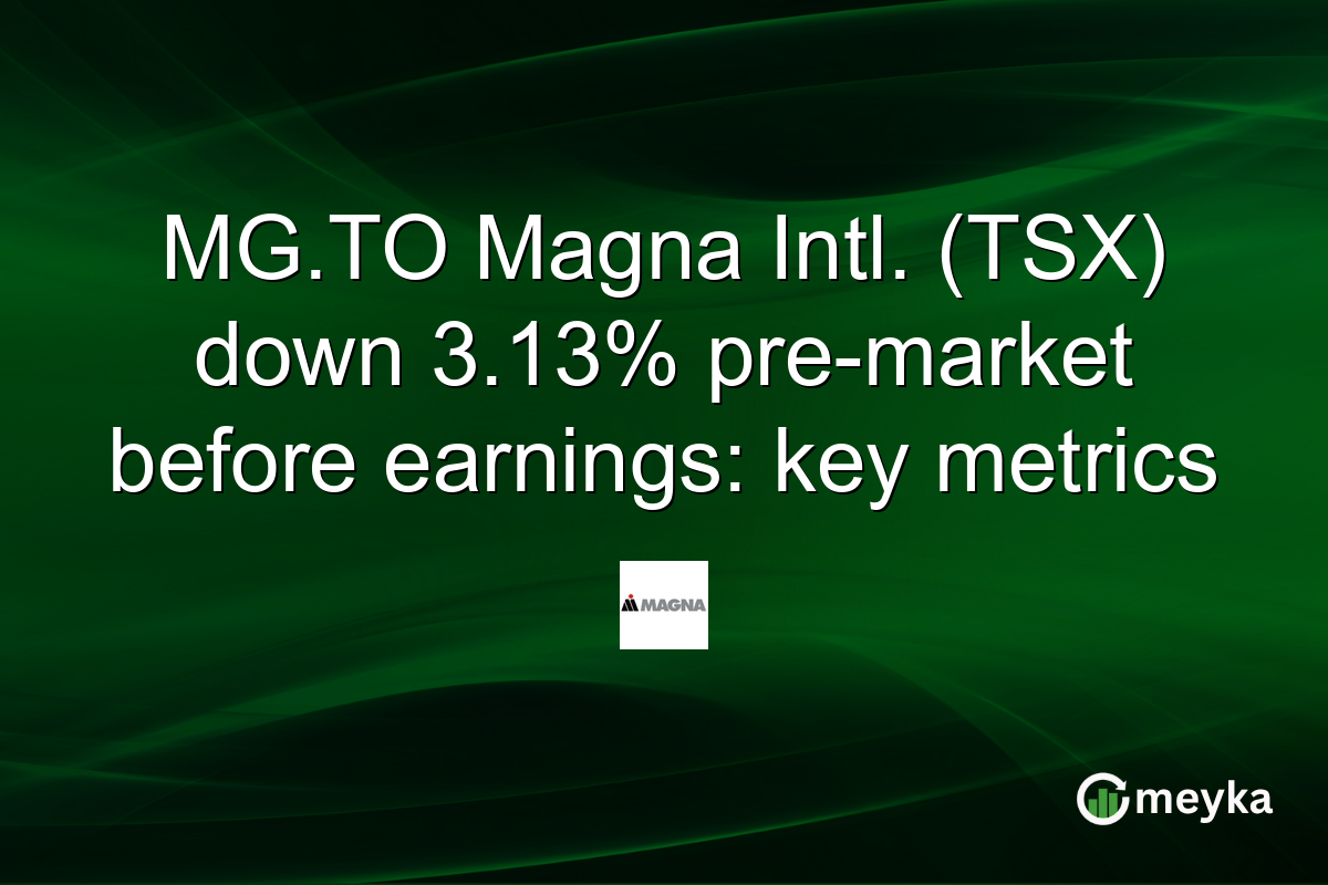 MG.TO Magna Intl. (TSX) down 3.13% pre-market before earnings: key metrics