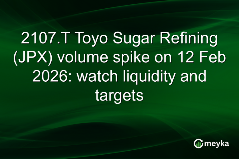2107.T Toyo Sugar Refining (JPX) volume spike on 12 Feb 2026: watch liquidity and targets
