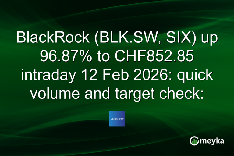 BlackRock (BLK.SW, SIX) up 96.87% to CHF852.85 intraday 12 Feb 2026: quick volume and target check:
