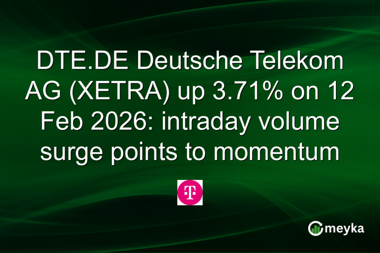 DTE.DE Deutsche Telekom AG (XETRA) up 3.71% on 12 Feb 2026: intraday volume surge points to momentum