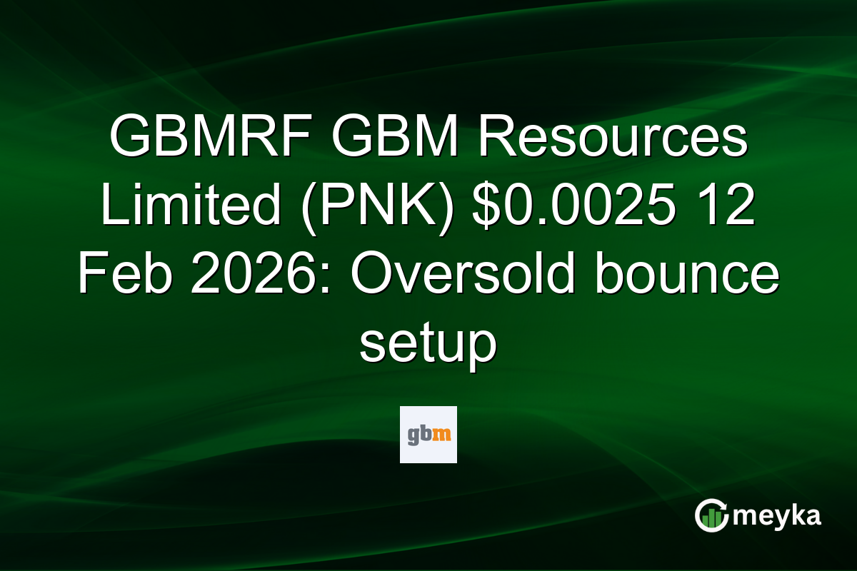 GBMRF GBM Resources Limited (PNK) $0.0025 12 Feb 2026: Oversold bounce setup